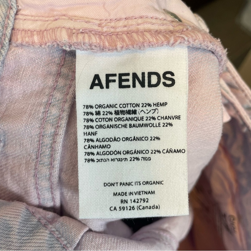 Afends THC Gigi hemp pink dye wide leg jeans high rise - Picture 10 of 11